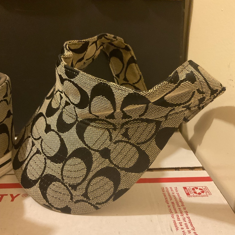 Coach Black Signature Monogram Visor